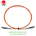 Mu / PC-Mu / PC Cordon de fibre optique, Multimode 62.5 Om1, Simplex, Orange, 2.0mm, Longueur personnalisée